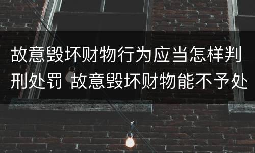 故意毁坏财物行为应当怎样判刑处罚 故意毁坏财物能不予处罚吗