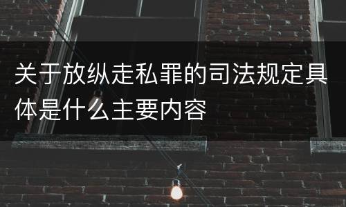 关于放纵走私罪的司法规定具体是什么主要内容
