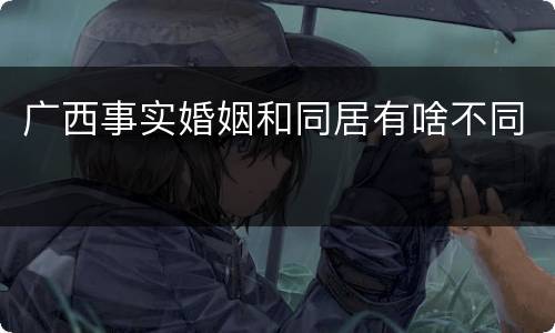 广西事实婚姻和同居有啥不同