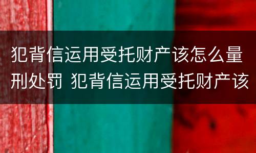 犯背信运用受托财产该怎么量刑处罚 犯背信运用受托财产该怎么量刑处罚