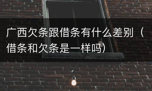 广西欠条跟借条有什么差别（借条和欠条是一样吗）
