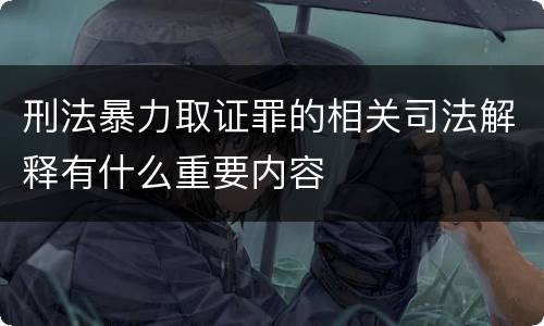 刑法暴力取证罪的相关司法解释有什么重要内容