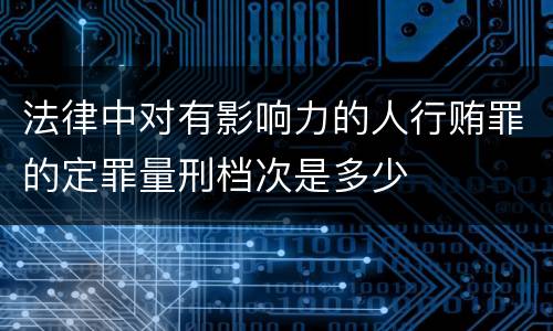 法律中对有影响力的人行贿罪的定罪量刑档次是多少
