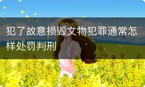 犯了故意损毁文物犯罪通常怎样处罚判刑