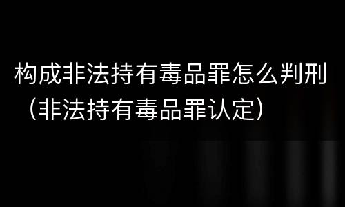 构成非法持有毒品罪怎么判刑（非法持有毒品罪认定）