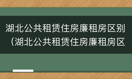 湖北公共租赁住房廉租房区别（湖北公共租赁住房廉租房区别大吗）