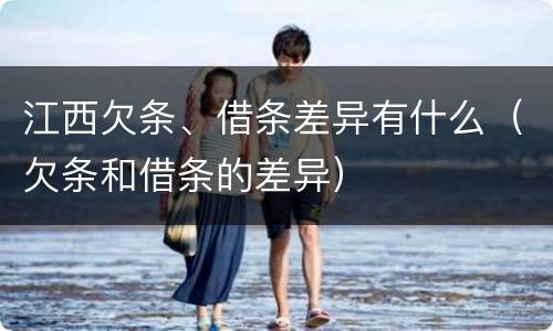 江西欠条、借条差异有什么（欠条和借条的差异）