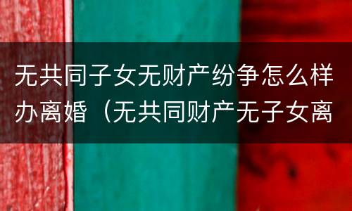 无共同子女无财产纷争怎么样办离婚（无共同财产无子女离婚需要什么）