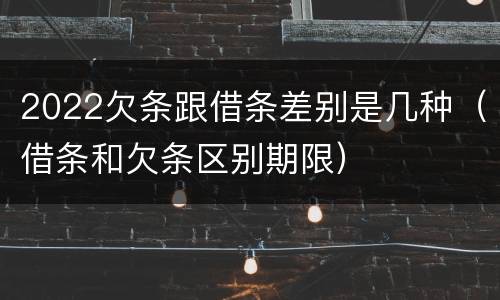 2022欠条跟借条差别是几种（借条和欠条区别期限）