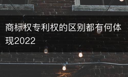 商标权专利权的区别都有何体现2022