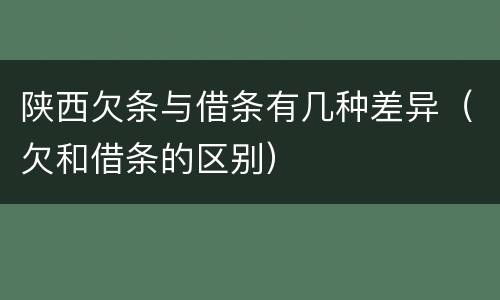 陕西欠条与借条有几种差异（欠和借条的区别）