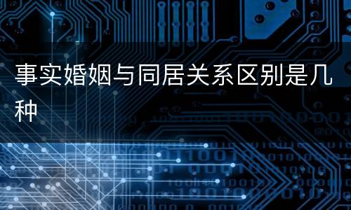 事实婚姻与同居关系区别是几种