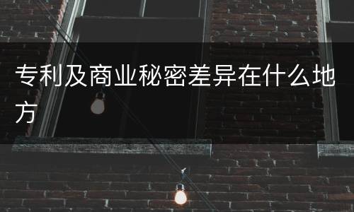 专利及商业秘密差异在什么地方