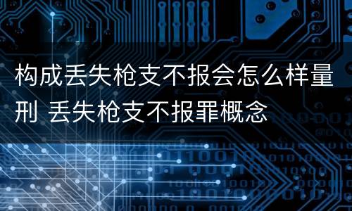 构成丢失枪支不报会怎么样量刑 丢失枪支不报罪概念
