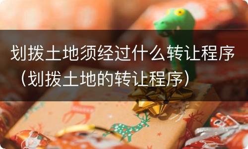 划拨土地须经过什么转让程序（划拨土地的转让程序）
