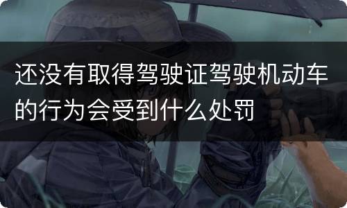 还没有取得驾驶证驾驶机动车的行为会受到什么处罚