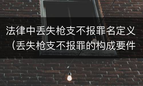 法律中丢失枪支不报罪名定义（丢失枪支不报罪的构成要件）