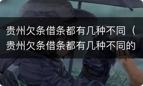 贵州欠条借条都有几种不同（贵州欠条借条都有几种不同的）