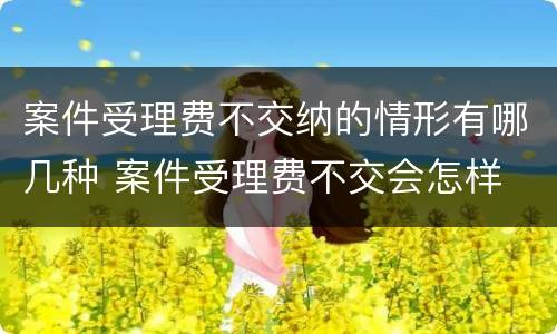 案件受理费不交纳的情形有哪几种 案件受理费不交会怎样
