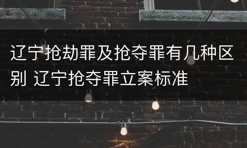 辽宁抢劫罪及抢夺罪有几种区别 辽宁抢夺罪立案标准