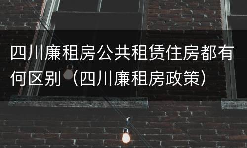 四川廉租房公共租赁住房都有何区别（四川廉租房政策）