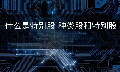 什么是特别股 种类股和特别股