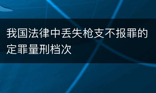我国法律中丢失枪支不报罪的定罪量刑档次