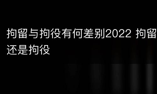 拘留与拘役有何差别2022 拘留还是拘役