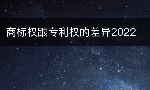 商标权跟专利权的差异2022