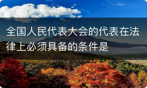 全国人民代表大会的代表在法律上必须具备的条件是