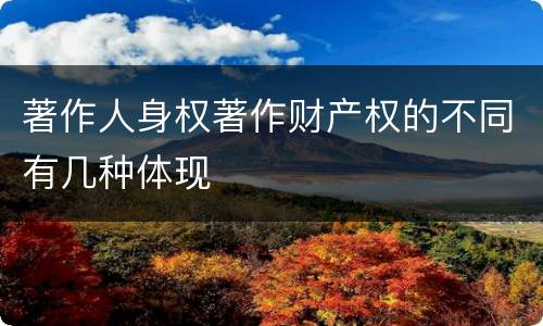 著作人身权著作财产权的不同有几种体现