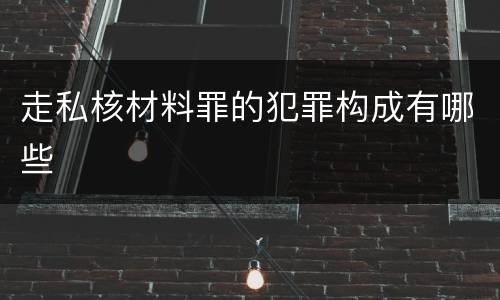 走私核材料罪的犯罪构成有哪些