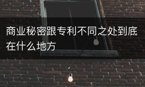 商业秘密跟专利不同之处到底在什么地方