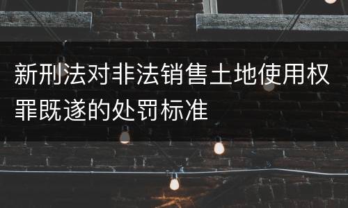 新刑法对非法销售土地使用权罪既遂的处罚标准