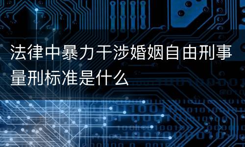 法律中暴力干涉婚姻自由刑事量刑标准是什么