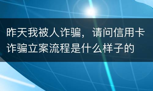 昨天我被人诈骗，请问信用卡诈骗立案流程是什么样子的