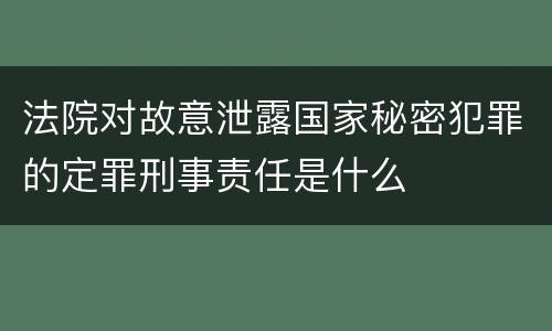 法院对故意泄露国家秘密犯罪的定罪刑事责任是什么