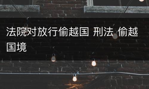 法院对放行偷越国 刑法 偷越国境