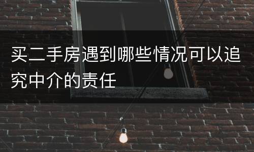 买二手房遇到哪些情况可以追究中介的责任
