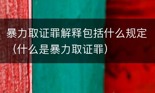 暴力取证罪解释包括什么规定（什么是暴力取证罪）