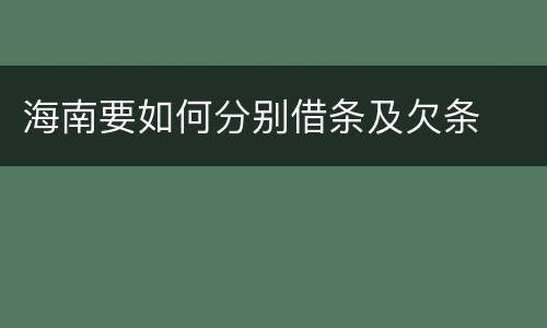 海南要如何分别借条及欠条