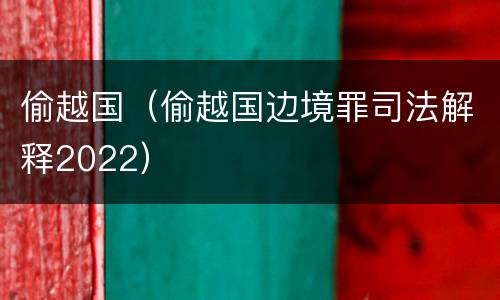 偷越国（偷越国边境罪司法解释2022）
