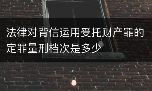 法律对背信运用受托财产罪的定罪量刑档次是多少