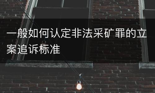 一般如何认定非法采矿罪的立案追诉标准
