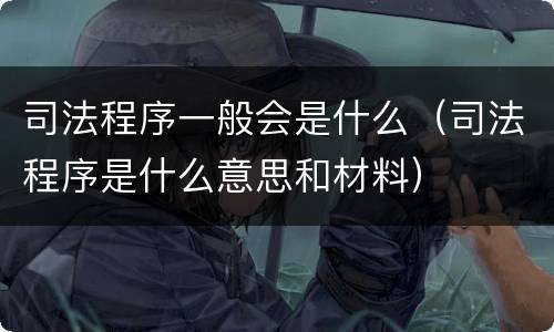 司法程序一般会是什么（司法程序是什么意思和材料）