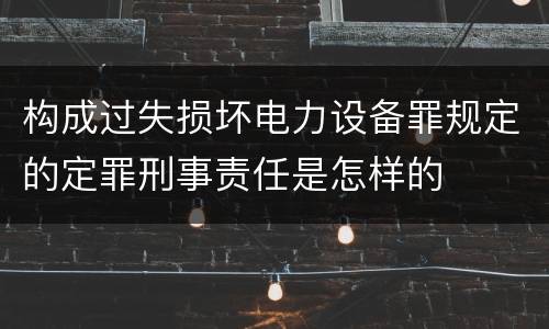 构成过失损坏电力设备罪规定的定罪刑事责任是怎样的
