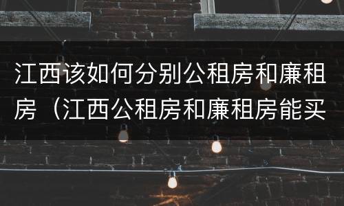 江西该如何分别公租房和廉租房（江西公租房和廉租房能买吗）