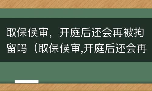取保候审，开庭后还会再被拘留吗（取保候审,开庭后还会再被拘留吗知乎）