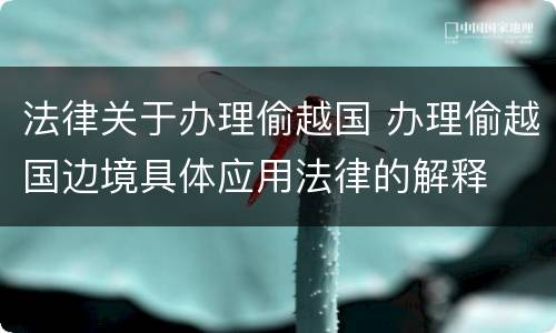 法律关于办理偷越国 办理偷越国边境具体应用法律的解释