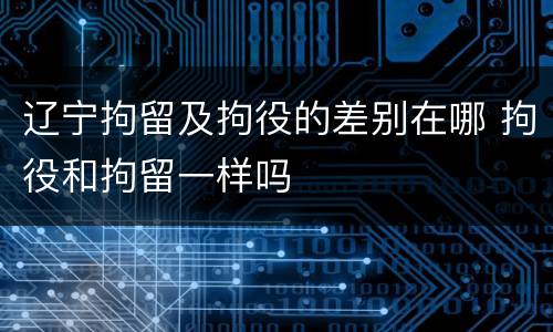 辽宁拘留及拘役的差别在哪 拘役和拘留一样吗